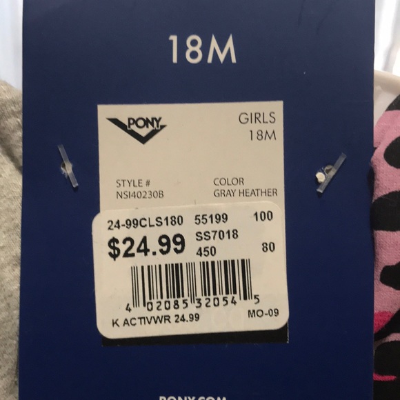 PONY Pink & Gray Matching Set (Baby Girl) NWT - Picture 4 of 4